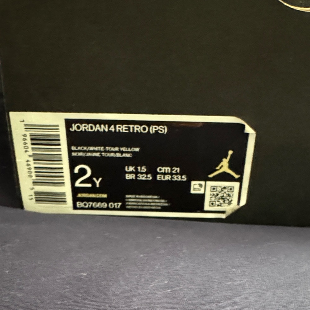 Jordan 4 Retro PS Black and Tour Yellow